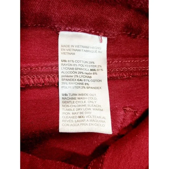 Chico's Red Rayon Pull-On Pants Size 1 Regular - Preowned US Size 8R - Picture 3 of 8